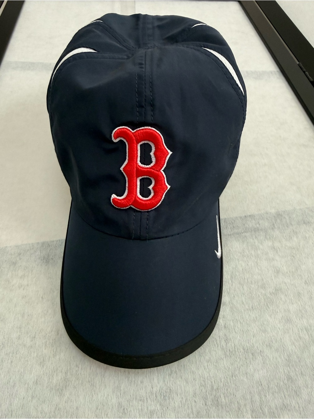 Nike Team Boston Red Sox MLB Dri-FIT Running Hat Cap Navy Strapback OSFA